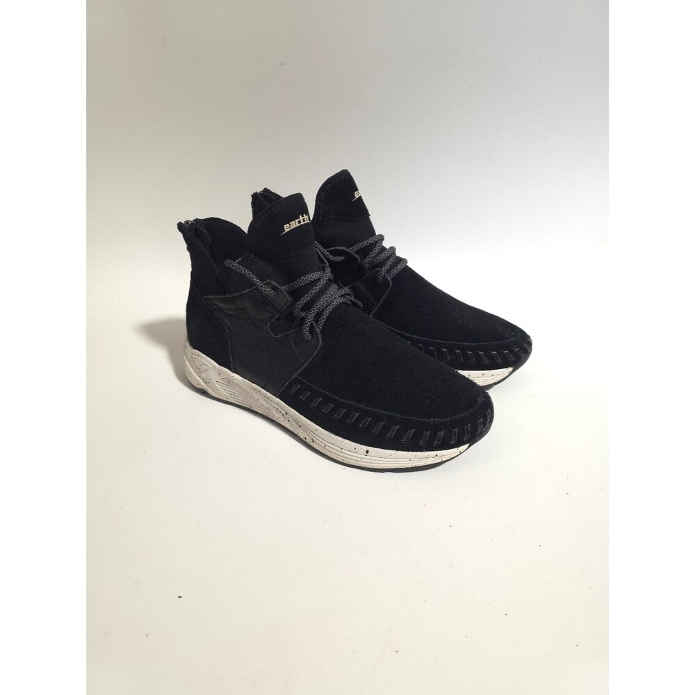 Earth Womens Jaunt Suede Comfort Sneakers Black Casual Shoes Size 8B